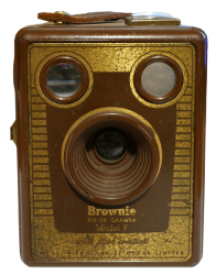 Box Brownie medium format camera.