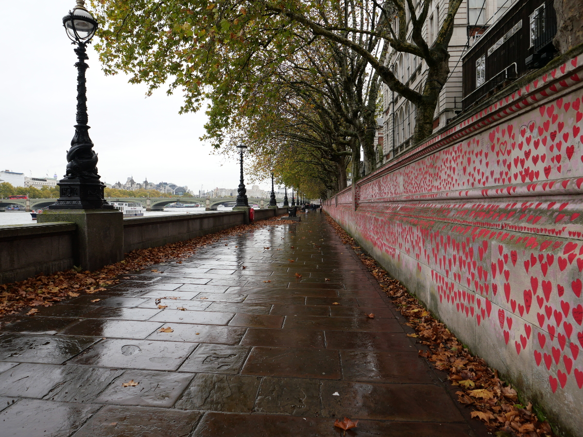 London: The Covid Memorial Wall looking north 20221105 Copyright (c)2022 Paul Alan Grosse. All Rights Reserved.