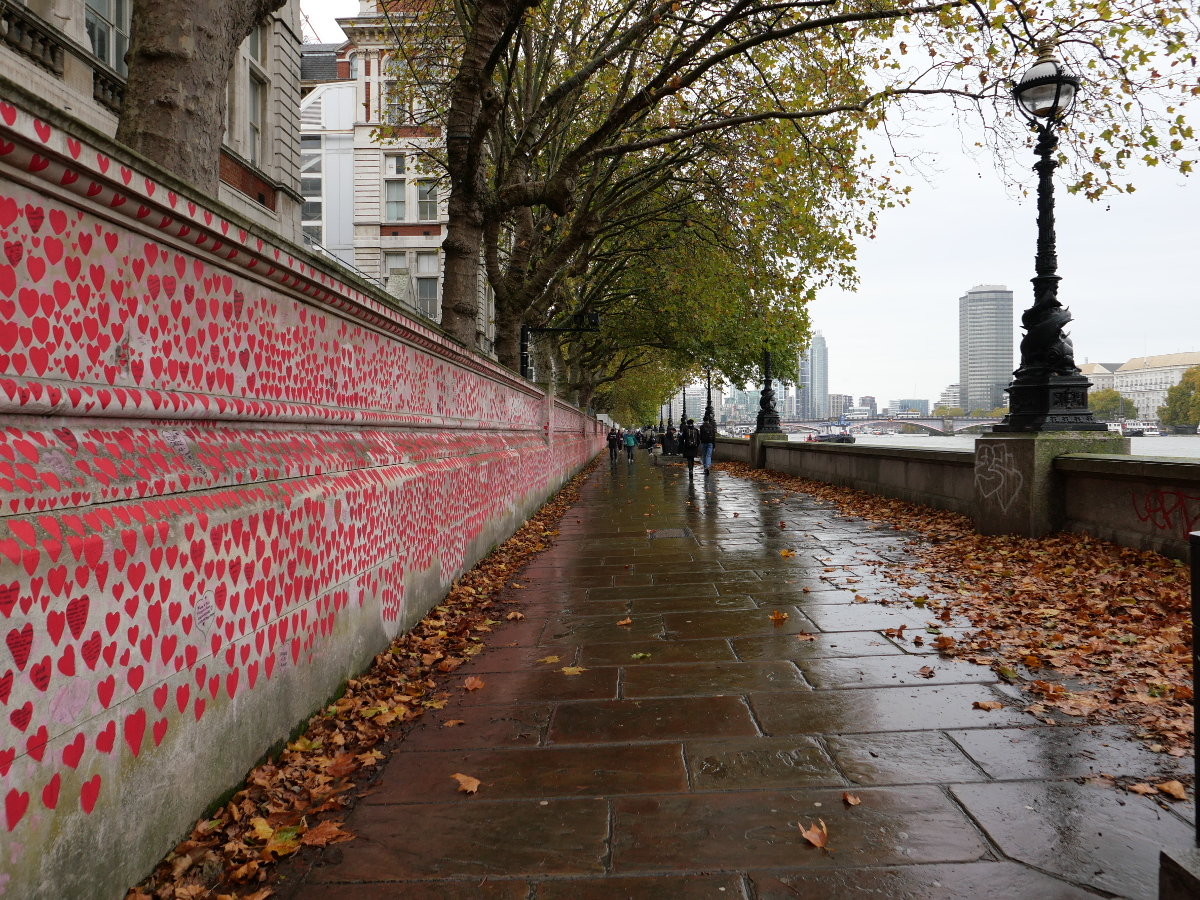 London: The Covid Memorial Wall looking south 20221105 Copyright (c)2022 Paul Alan Grosse. All Rights Reserved.