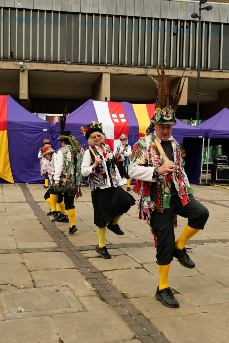 Derby: Saint George's Day 2023. Market Square Morris Dancers Copyright (c)2023 Paul Alan Grosse. All Rights Reserved.