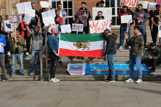 Derby Iran demonstration 20221001 Copyright (c)2022 Paul Alan Grosse. All Rights Reserved.