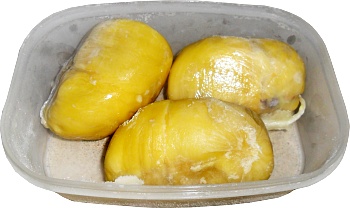This is durian fruit as you are most likely to be able to get it - frozen.