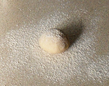 Dough-ball - around 6cm in diameter.