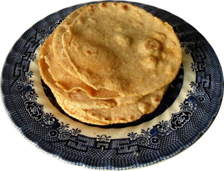 A plate of finished tortillas.  