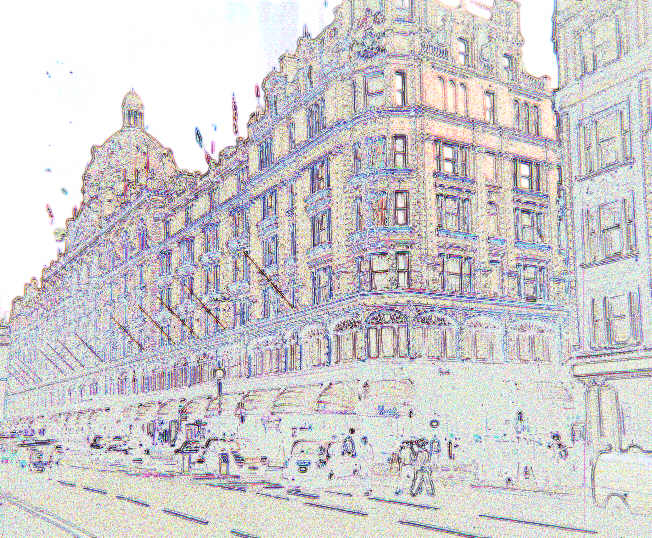 Harrods with tone-line using small amount of blurring